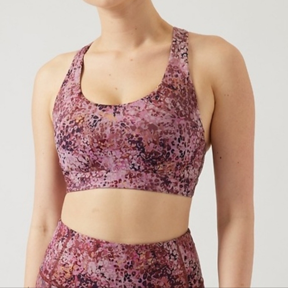 ATHLETA Ultimate Printed Bra D-DD+ Size 2X Leopard Mauve MSRP $54 FP1000 - Picture 9 of 9